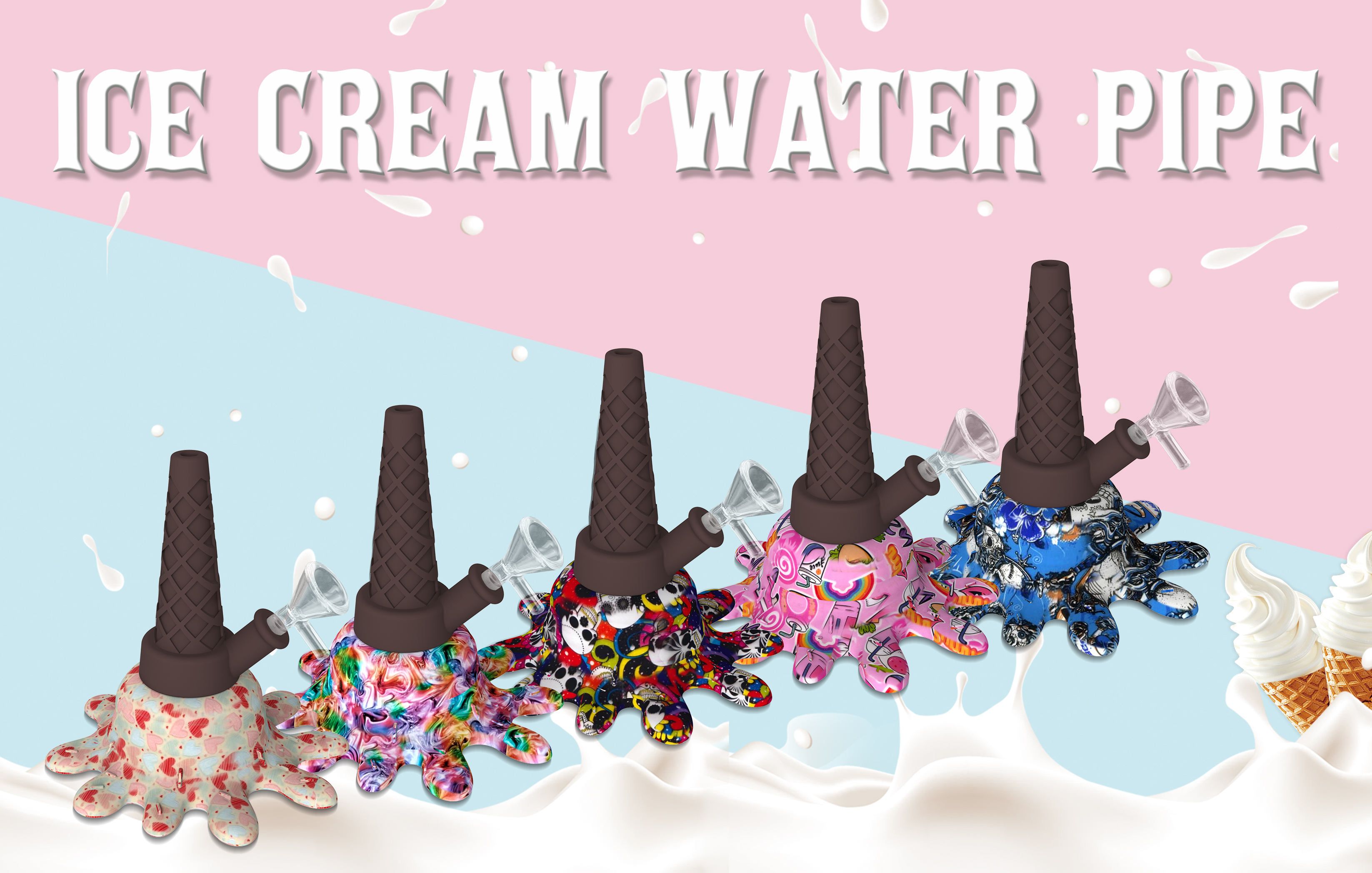 Ice cream water pipe with Printing