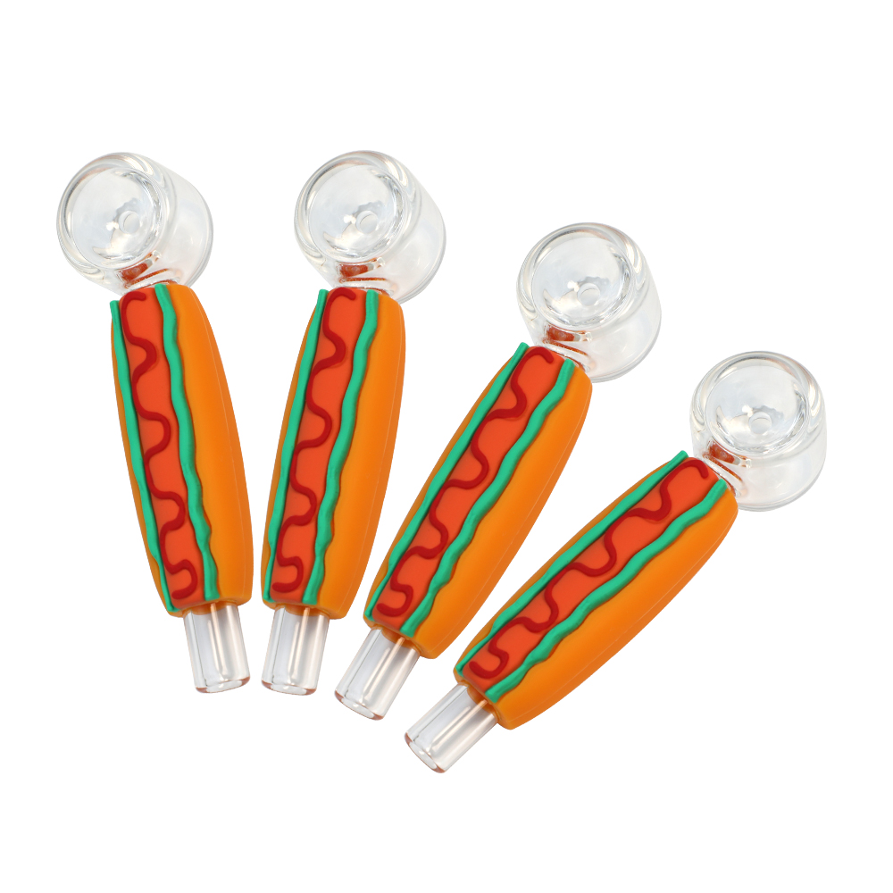 Hot Dog Glass Hand Pipe 