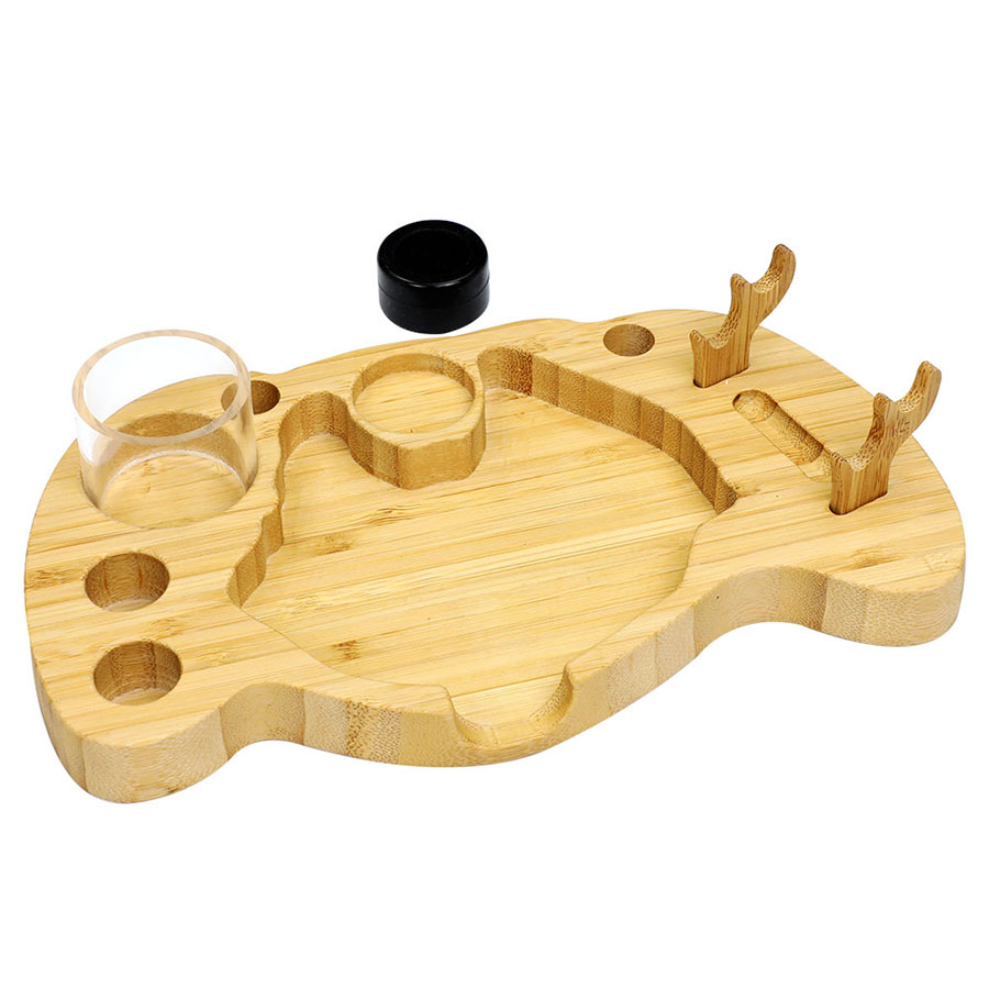 U-shaped ashtray wooden tray