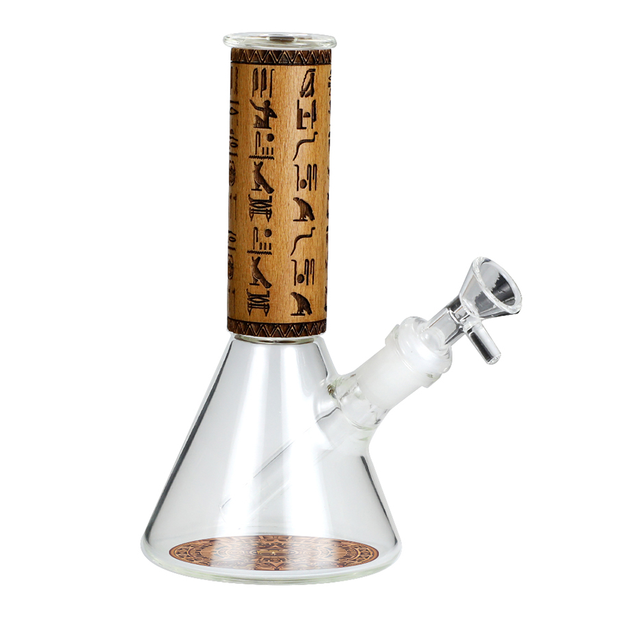 Small wooden glass beaker water pipe
