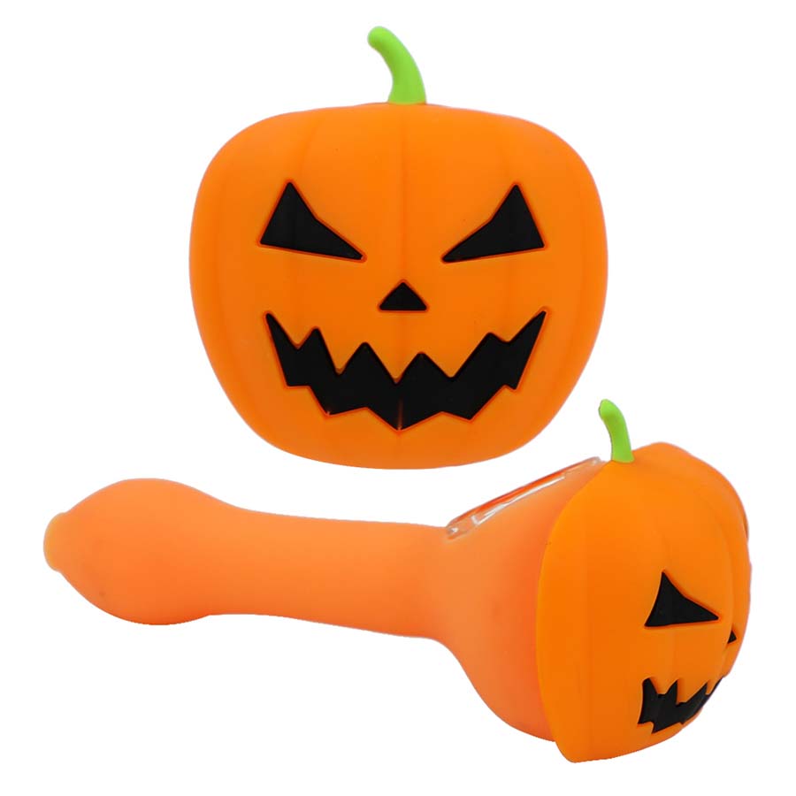 Pumpkin emoji hand pipe