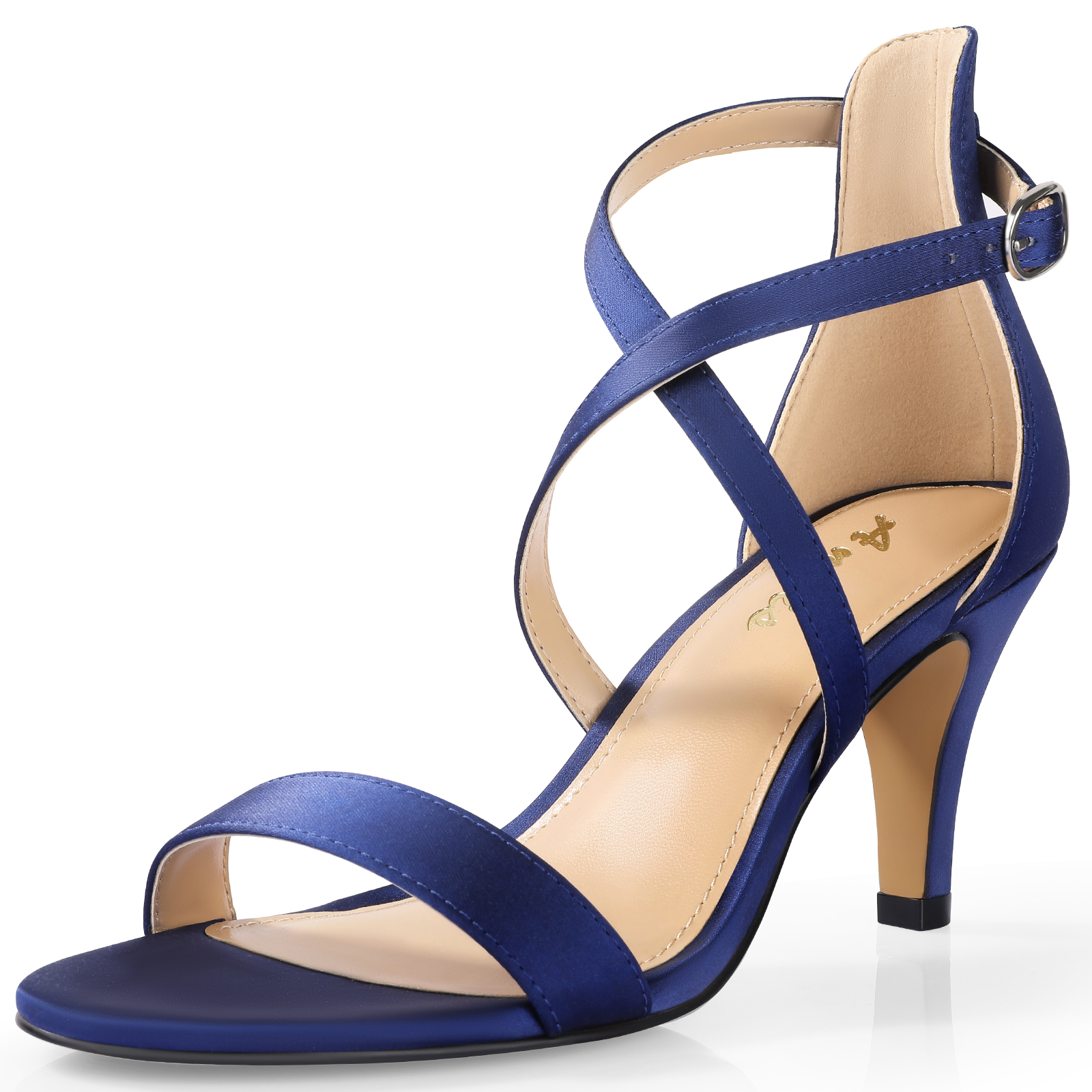 Cross Strappy Heels for Women Inch - Blue