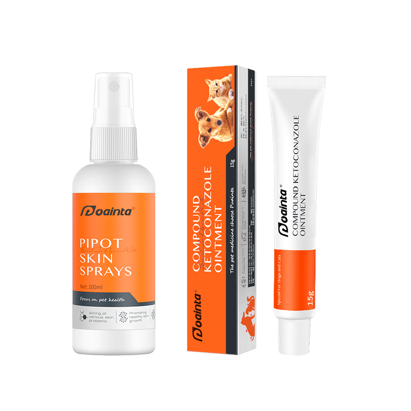 Puainta® Combination for  ringworm in cats and dogs - Pipot Skin Spray + Compound Ketoconazole Ointment-Puainta®