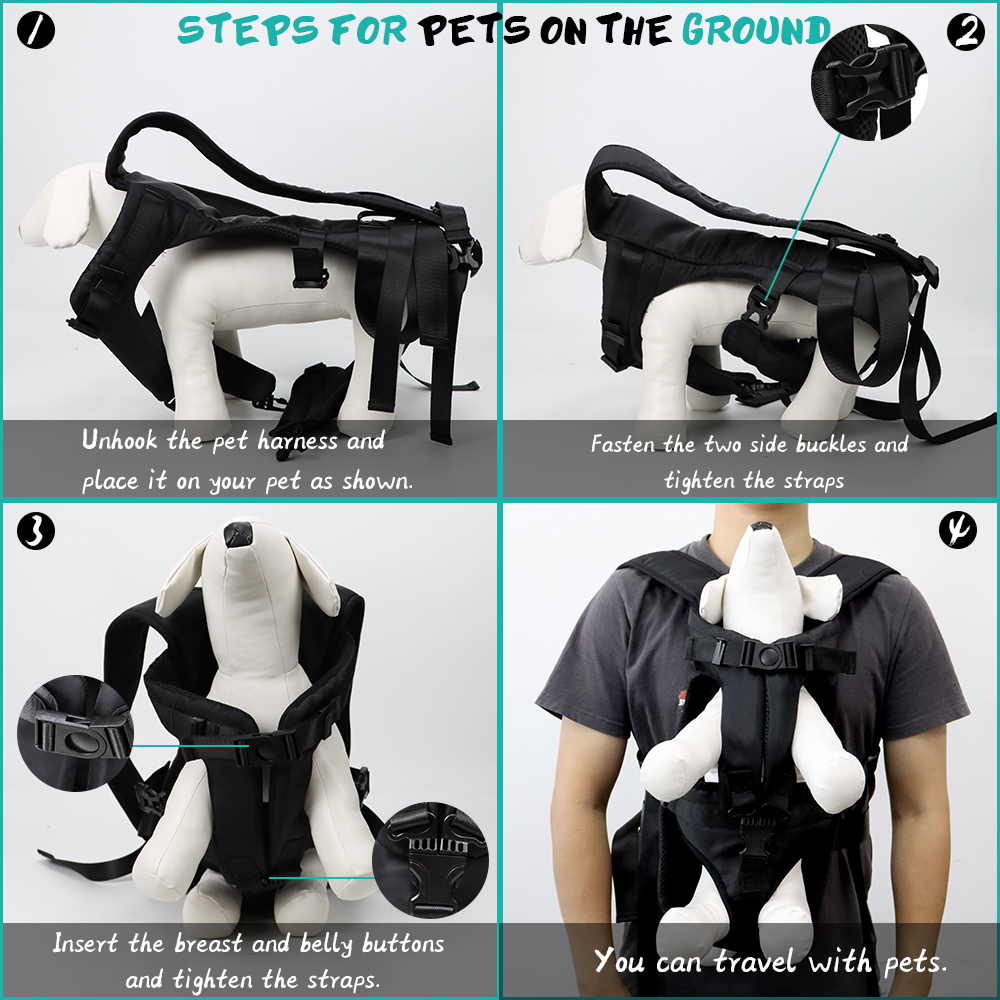 Dog Front Pack Carrier, Legs Out Dog Travel Bag