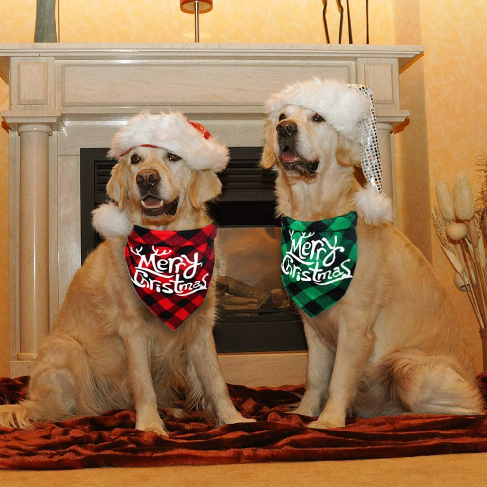 2 Pack Christmas Dog Bandana (Red and Green)
