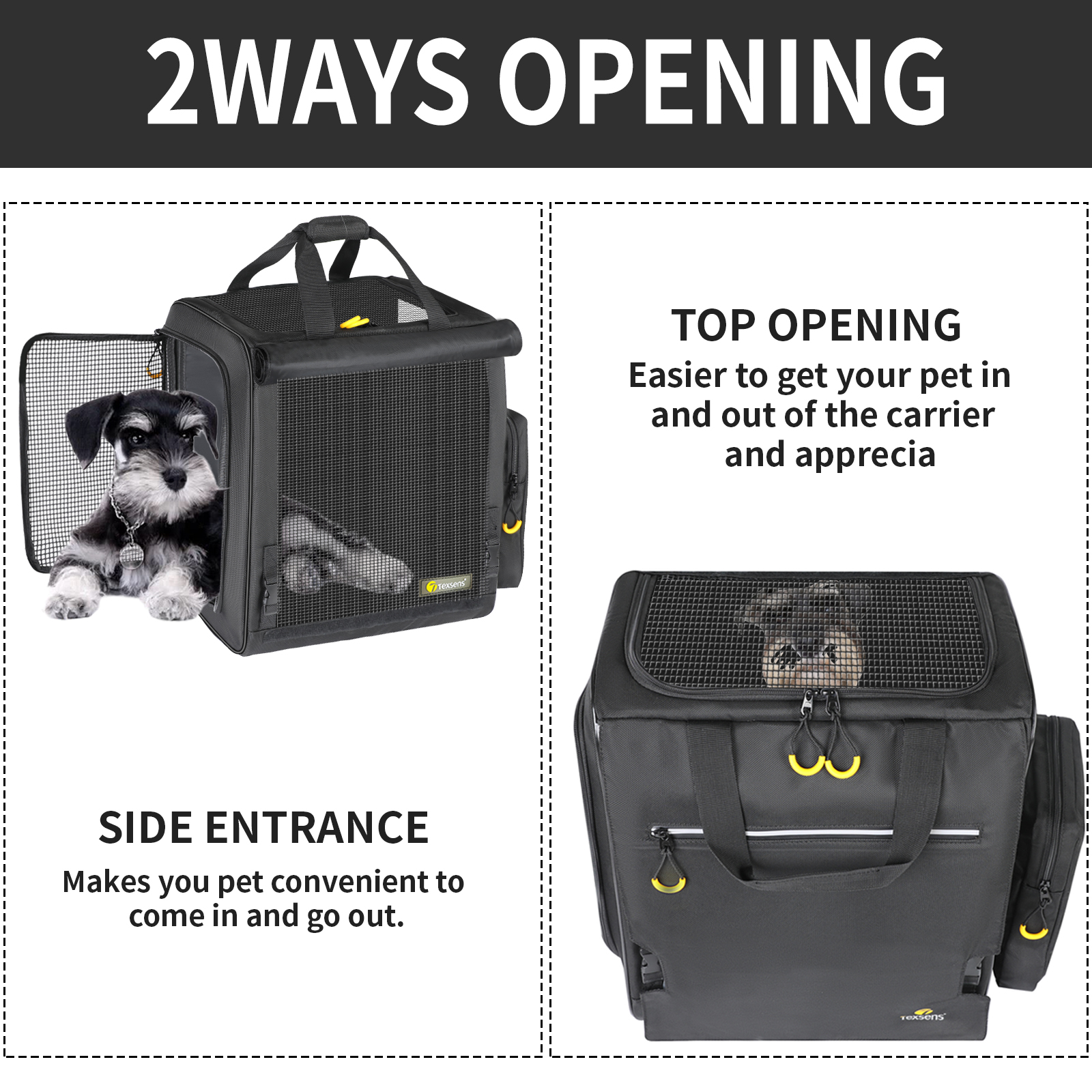 Large Size Pet Backpack Carrier(Black)