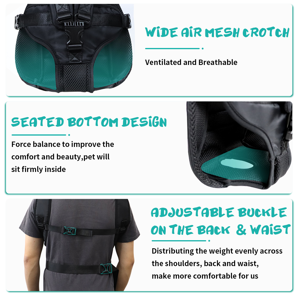 Dog Front Pack Carrier, Legs Out Dog Travel Bag