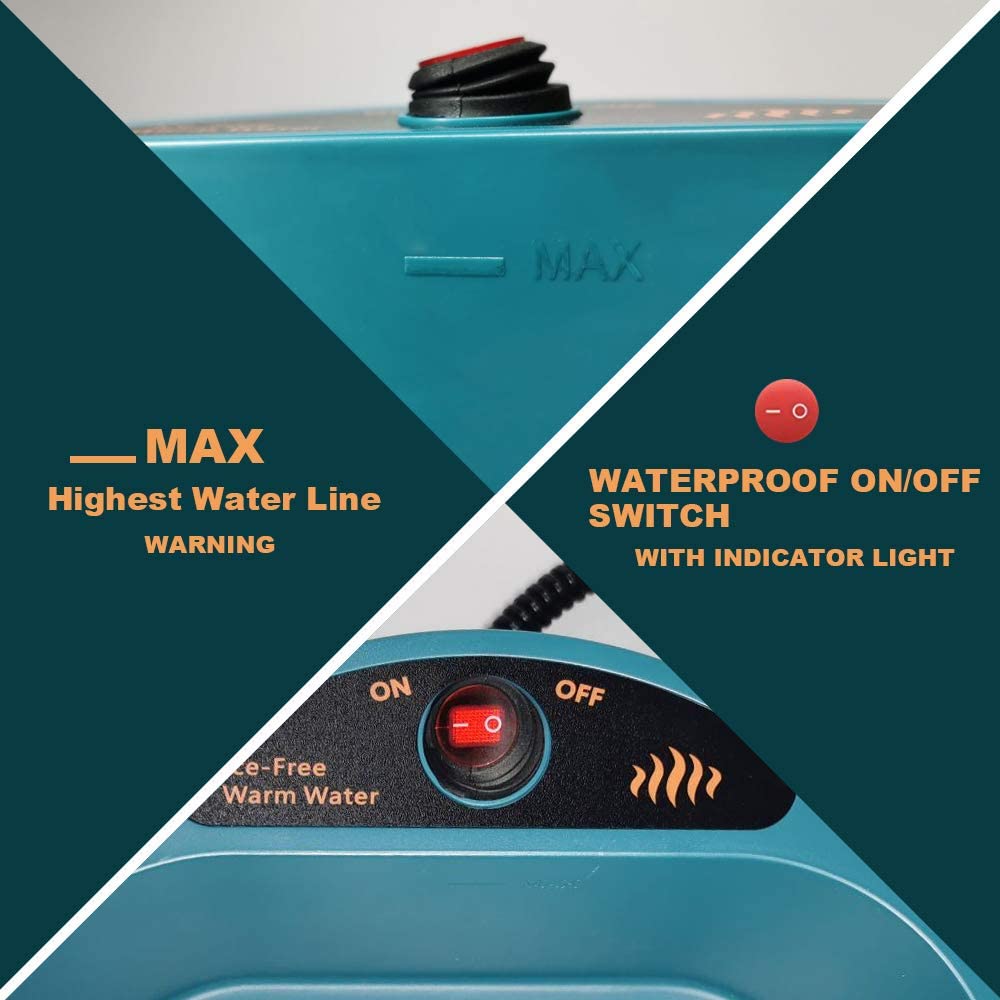 Heated Water Bowl for Outdoor Pet Dogs Cats(2200ml)