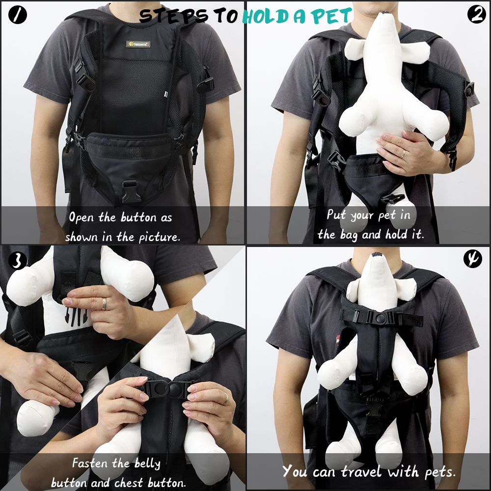 Dog Front Pack Carrier, Legs Out Dog Travel Bag