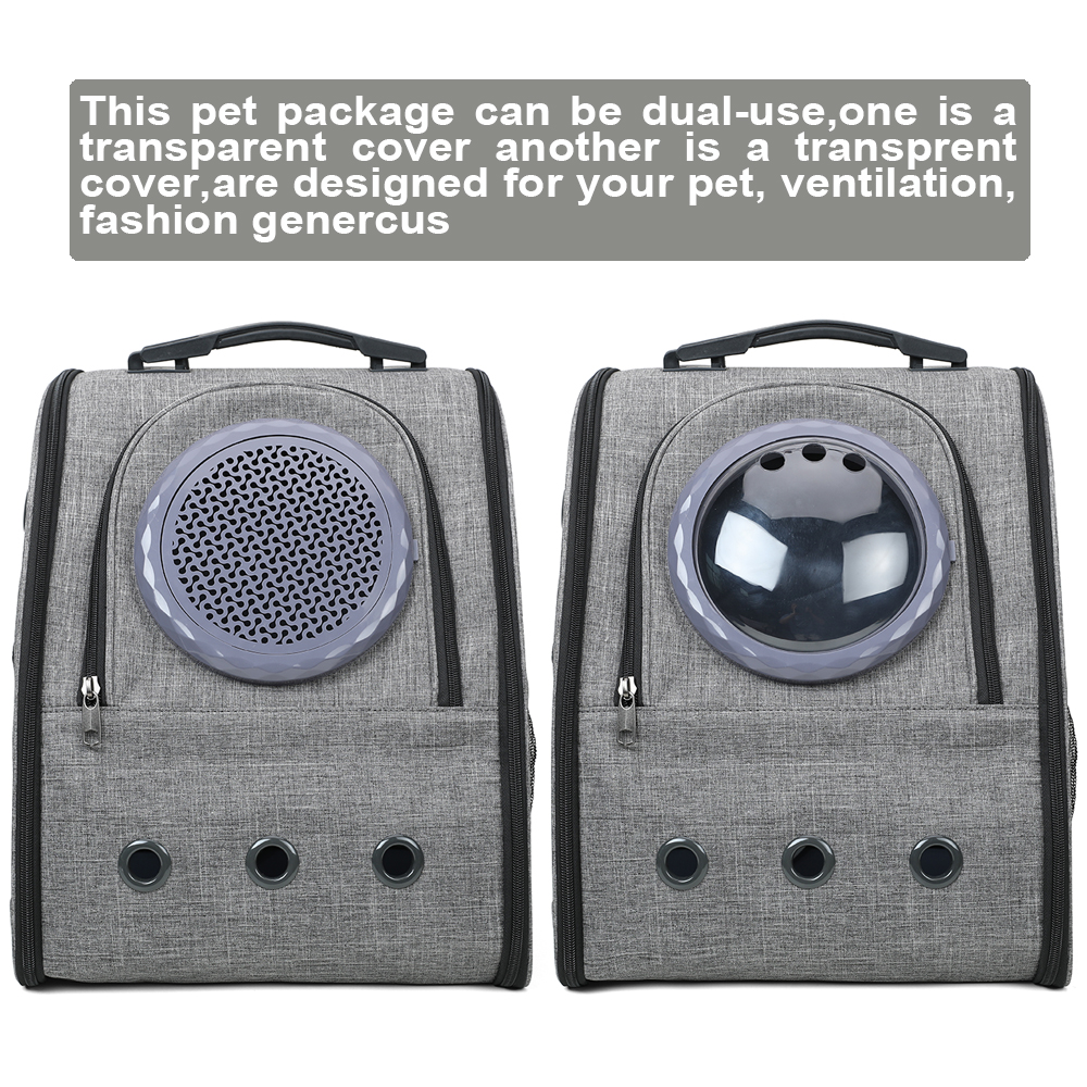 Pet Bubble Backpack(PU, Light Gray)