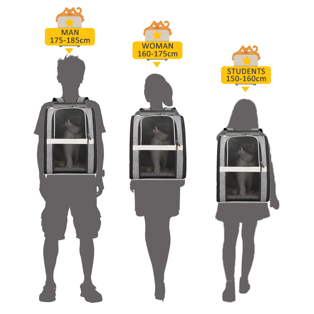 Pet Backpack Carrier with Roller Blind & Curtains (Black)