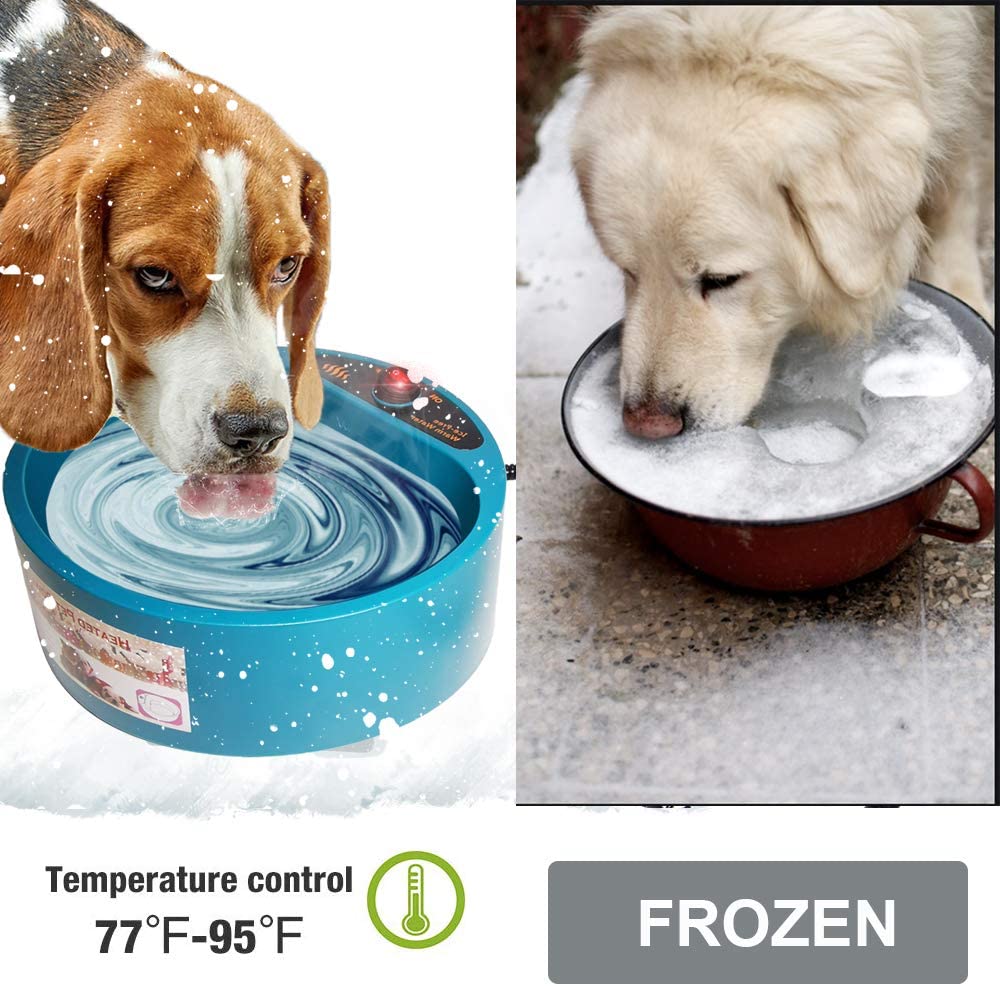 Heated Water Bowl for Outdoor Pet Dogs Cats(2200ml)