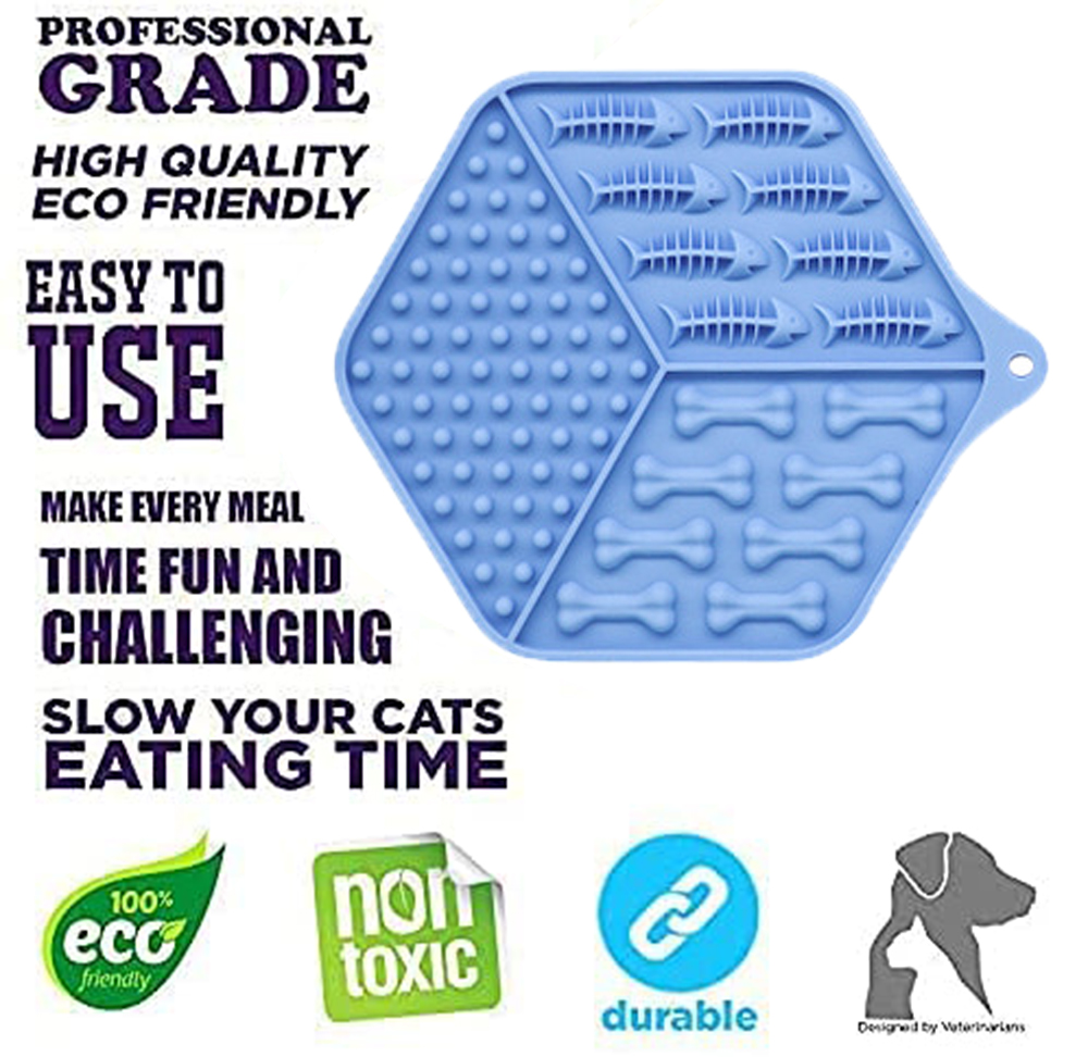 Slow Lick Mat for Dogs & Cats - Helps Pet Reduce Boredom & Anxiety