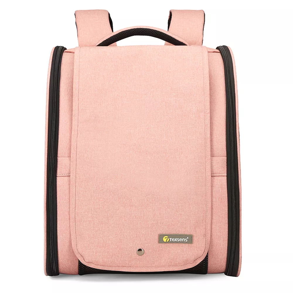 Pet Backpack Carrier with Roller Blind & Curtains (Black)