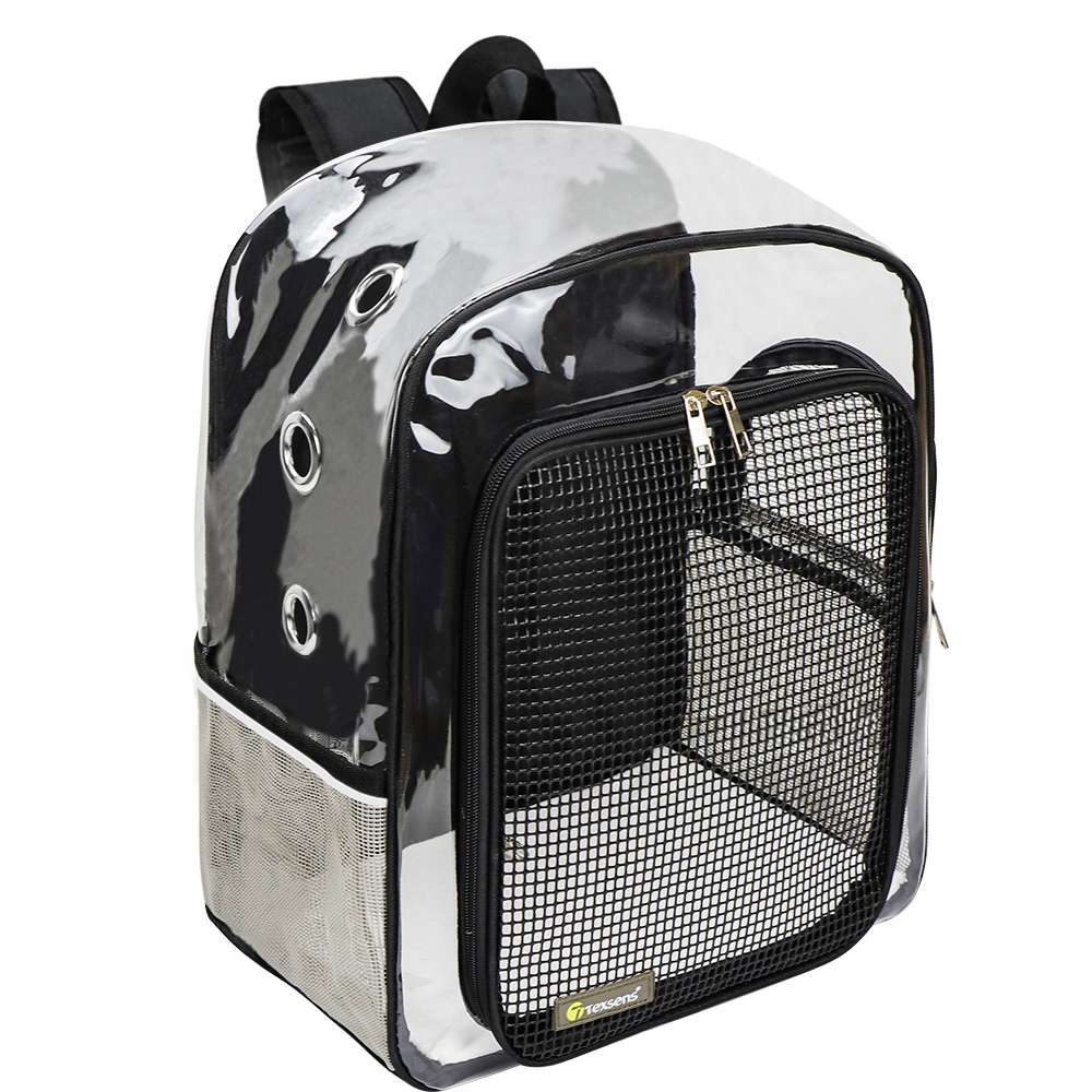 Transparent Pet Backpack Carrier(Black)