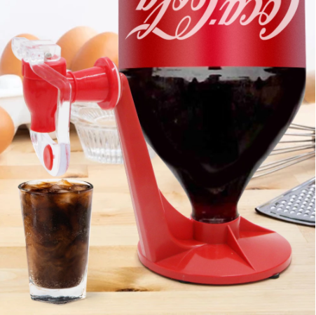 Coke bottle inverted water dispenser