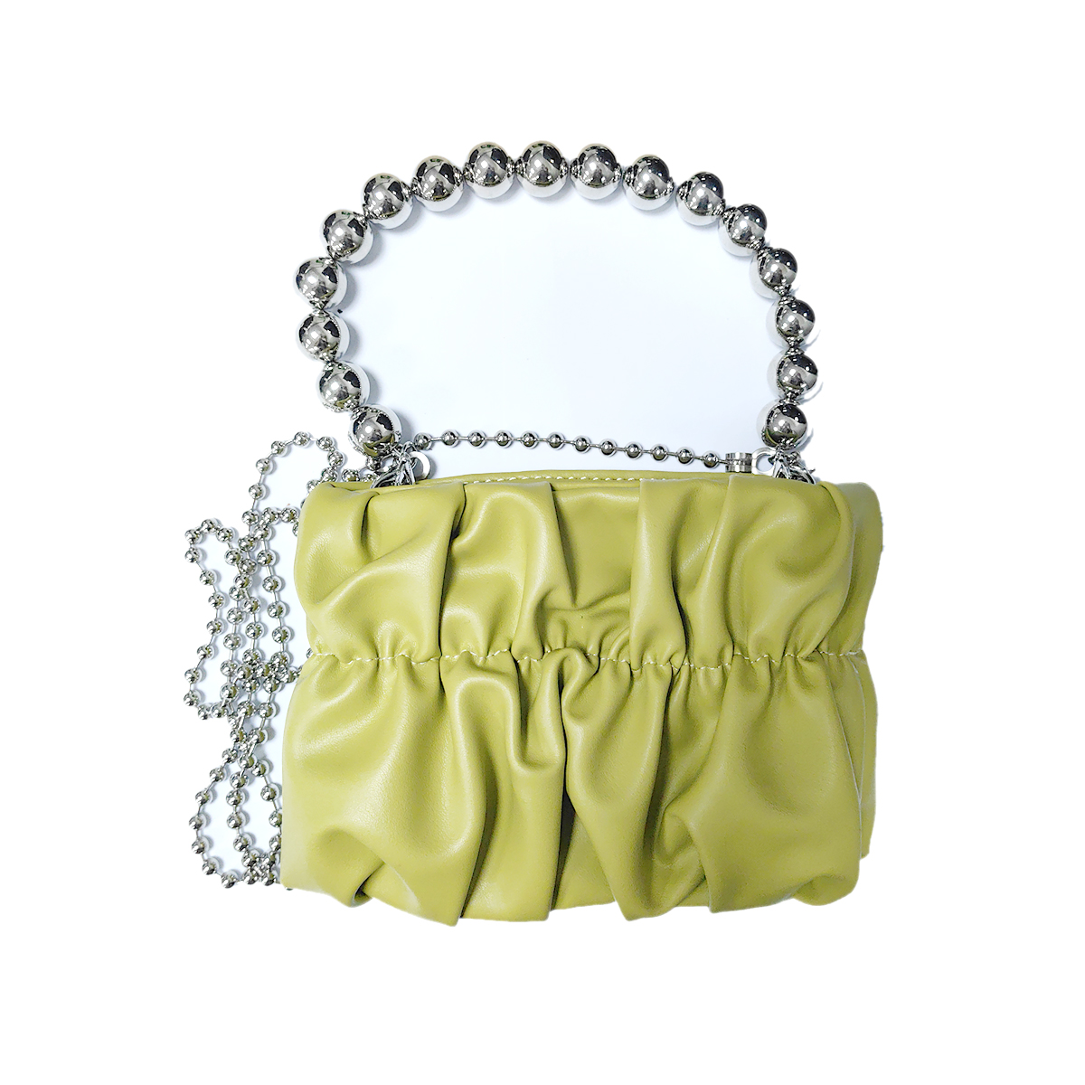 Pleated chain handbag