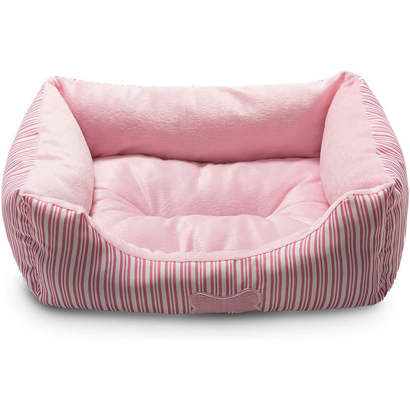 Hollypet TC Fabric Plush Small Dog Cat Bed Self-Warming Pet Bed, Pink