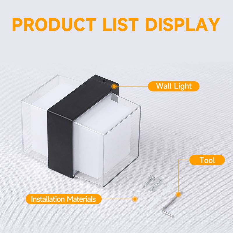 （CANMEIJIA) Wall Lamp BDC-135 Square/Round Black 10w Warm Light