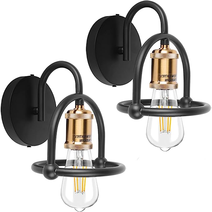 CANMEIJIA Wall light Sconce Set of 2, Vintage Wall Sconce Fixtures E26 socket, bulb not included