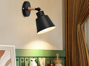 (CANMEIJIA) wall lamp retro style 004 black E26 lamp holder without light source
