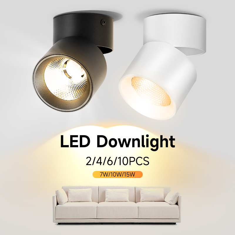 （Canmeijia） Folding Surface Mounted Spotlight 001 Black 7W/10w/15w Three-color dimming