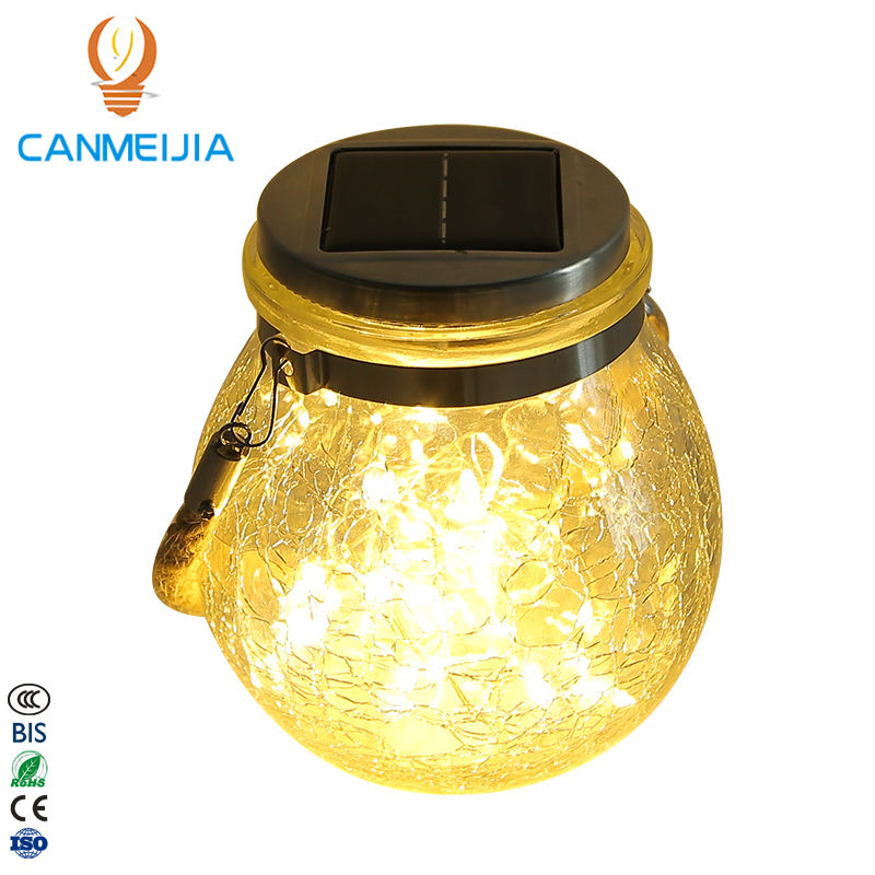 Crackle Bottle Glass  Outdoor Solar Lamp-CANMEILIGHTS