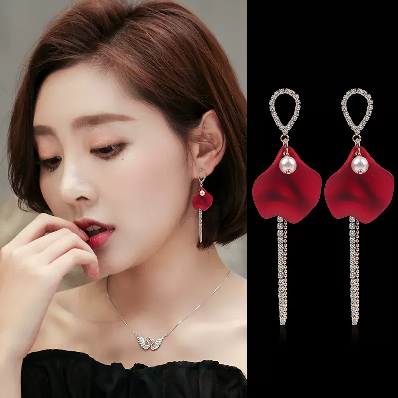 3、pod商品(多个定制项，定制费20元)----S925银针贝壳形耳钉长款流苏莫兰迪色韩版新潮耳饰网红旗舰店耳环--测试店铺复制