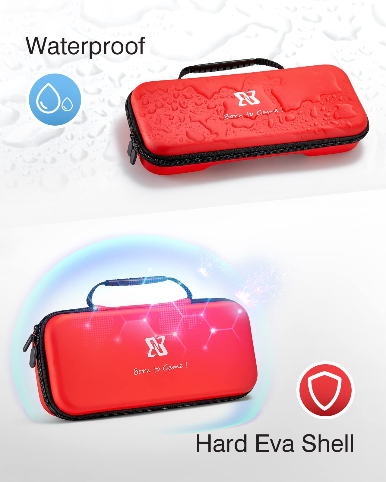 BINBOK Carry Case for Switch/Switch OLED, for Binbok Joycon, Compatible with Joy-Con Card Slots Switch Console & Accessories - Red-DOYOKY