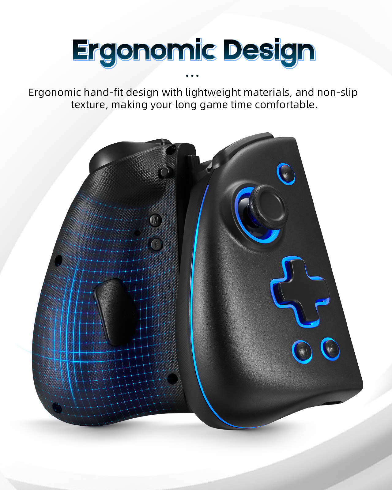 DOYOKY Wireless RGB Joycon Controller with Hall Effect Joysticks for Switch/Switch OLED-Black-DOYOKY