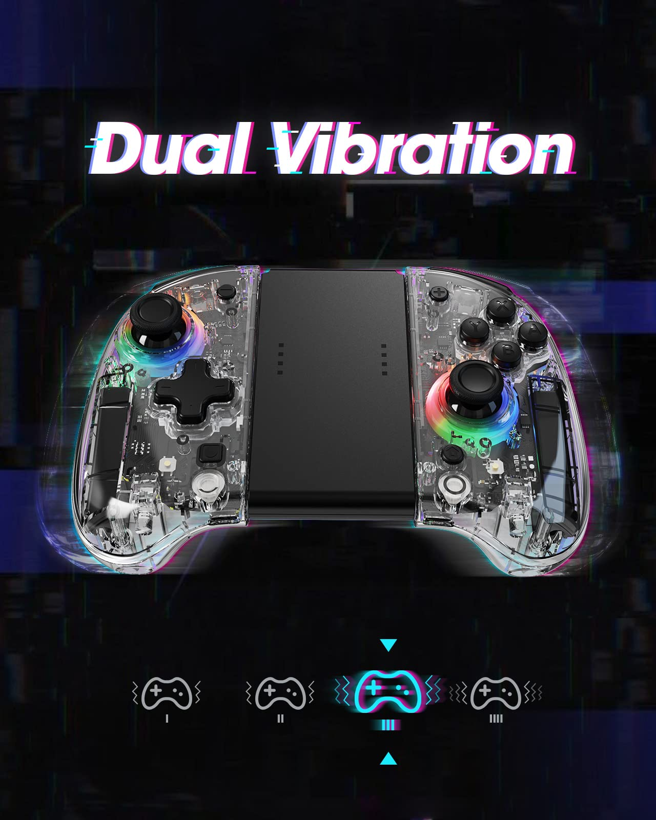 DOYOKY Wireless RGB Joycon Controller for Switch/Switch OLED-Transparent Discovery-DOYOKY