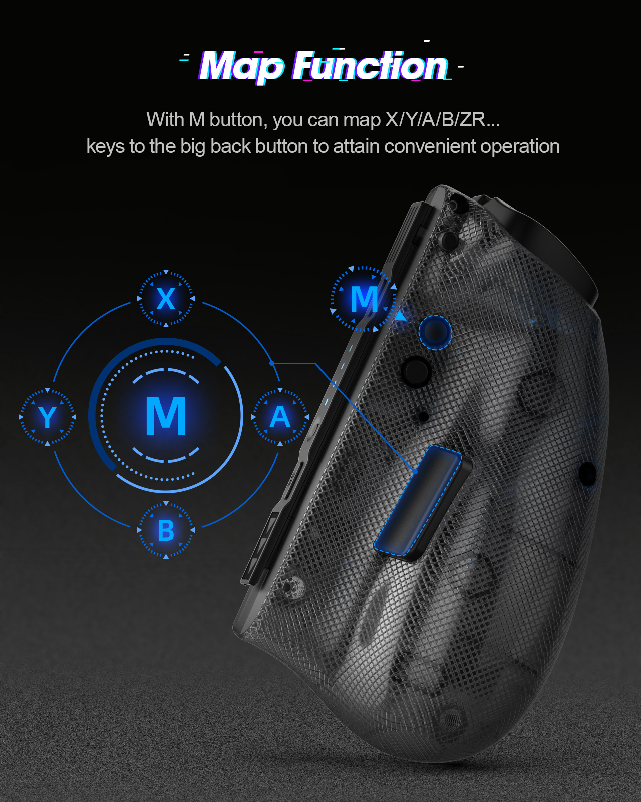 DOYOKY Wireless RGB Joycon Controller for Switch/Switch OLED-Black Semi-transparent-DOYOKY