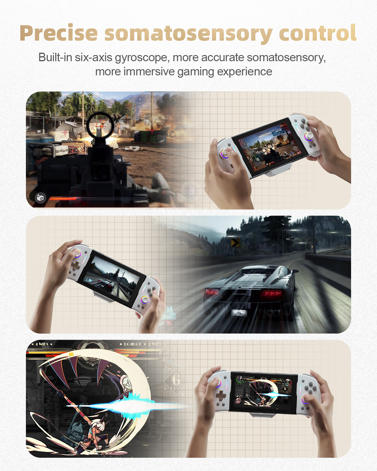 DOYOKY Wired RGB Joycon Controller for Switch/Switch OLED-White-DOYOKY