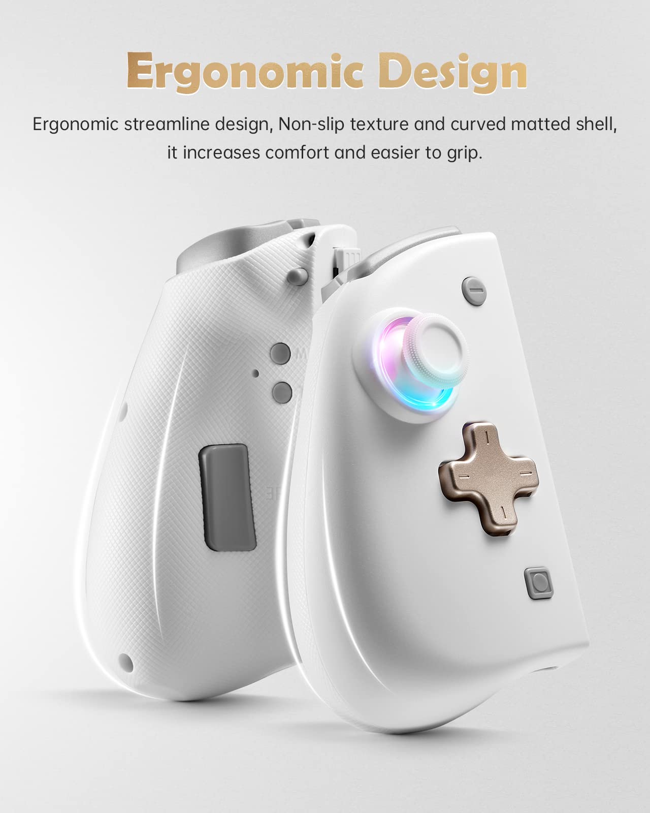 DOYOKY Wireless RGB Joycon Controller for Switch/Switch OLED-White&Gray-DOYOKY