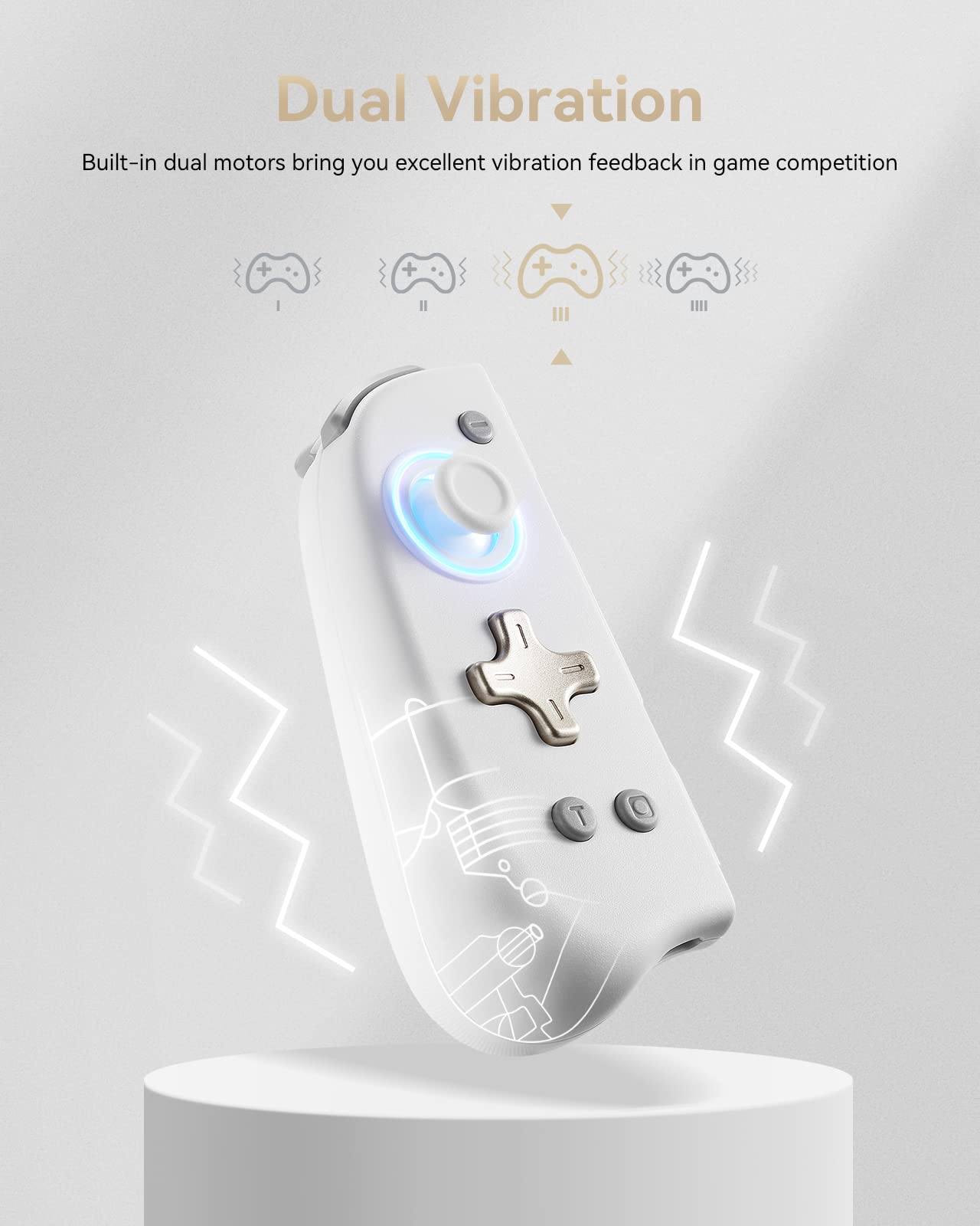 DOYOKY Wireless RGB Joycon Slim Controller for Switch/Switch OLED-White&Gray-DOYOKY