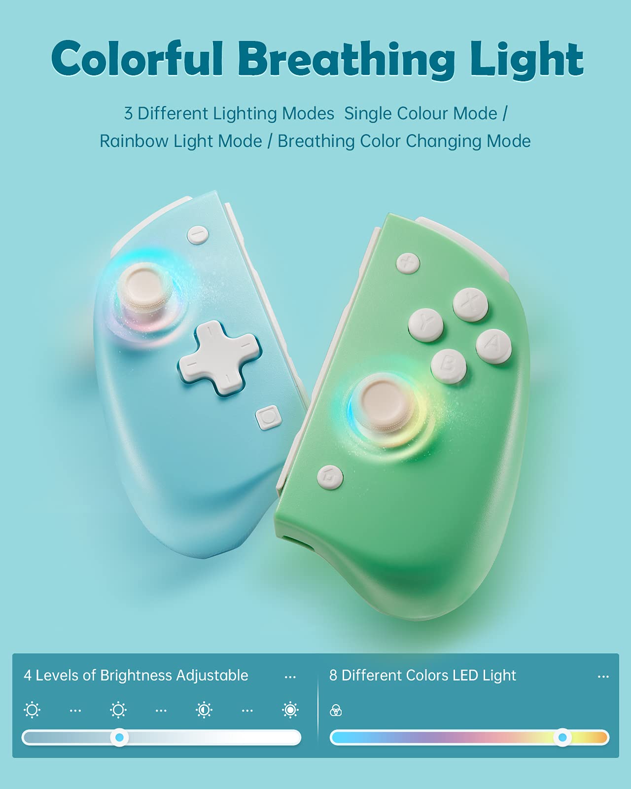DOYOKY Wireless RGB Joycon Controller for Switch/Switch OLED-Blue&Green-DOYOKY