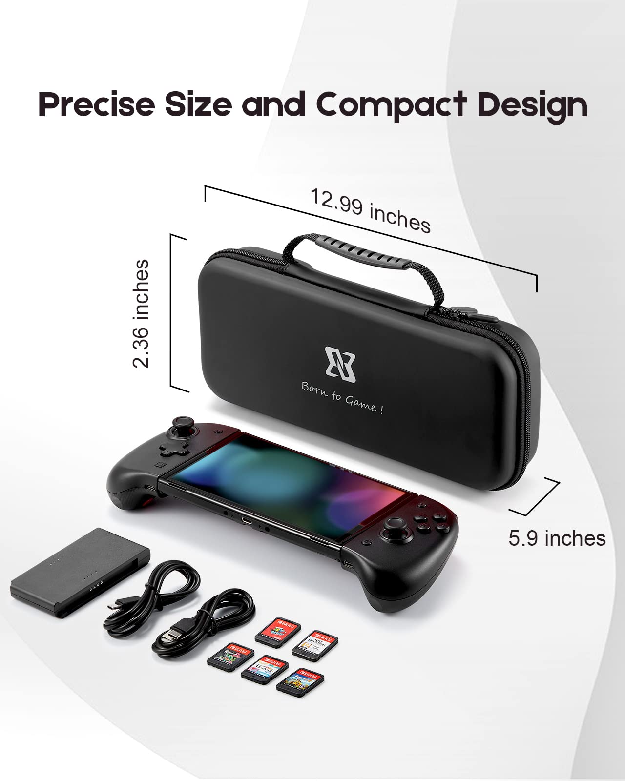 BINBOK Carry Case for Switch/Switch OLED, for Binbok Joycon, Compatible with Joy-Con Card Slots Switch Console & Accessories- Black-DOYOKY
