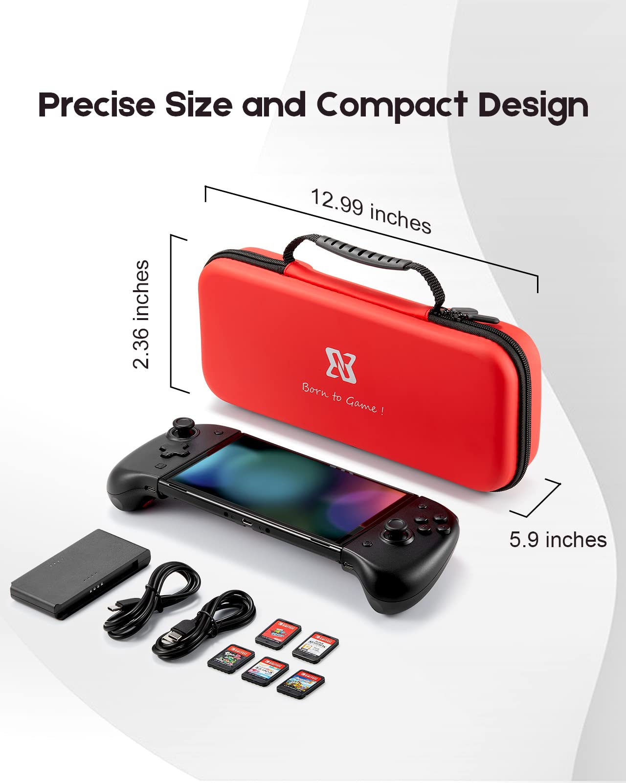 BINBOK Carry Case for Switch/Switch OLED, for Binbok Joycon, Compatible with Joy-Con Card Slots Switch Console & Accessories - Red-DOYOKY