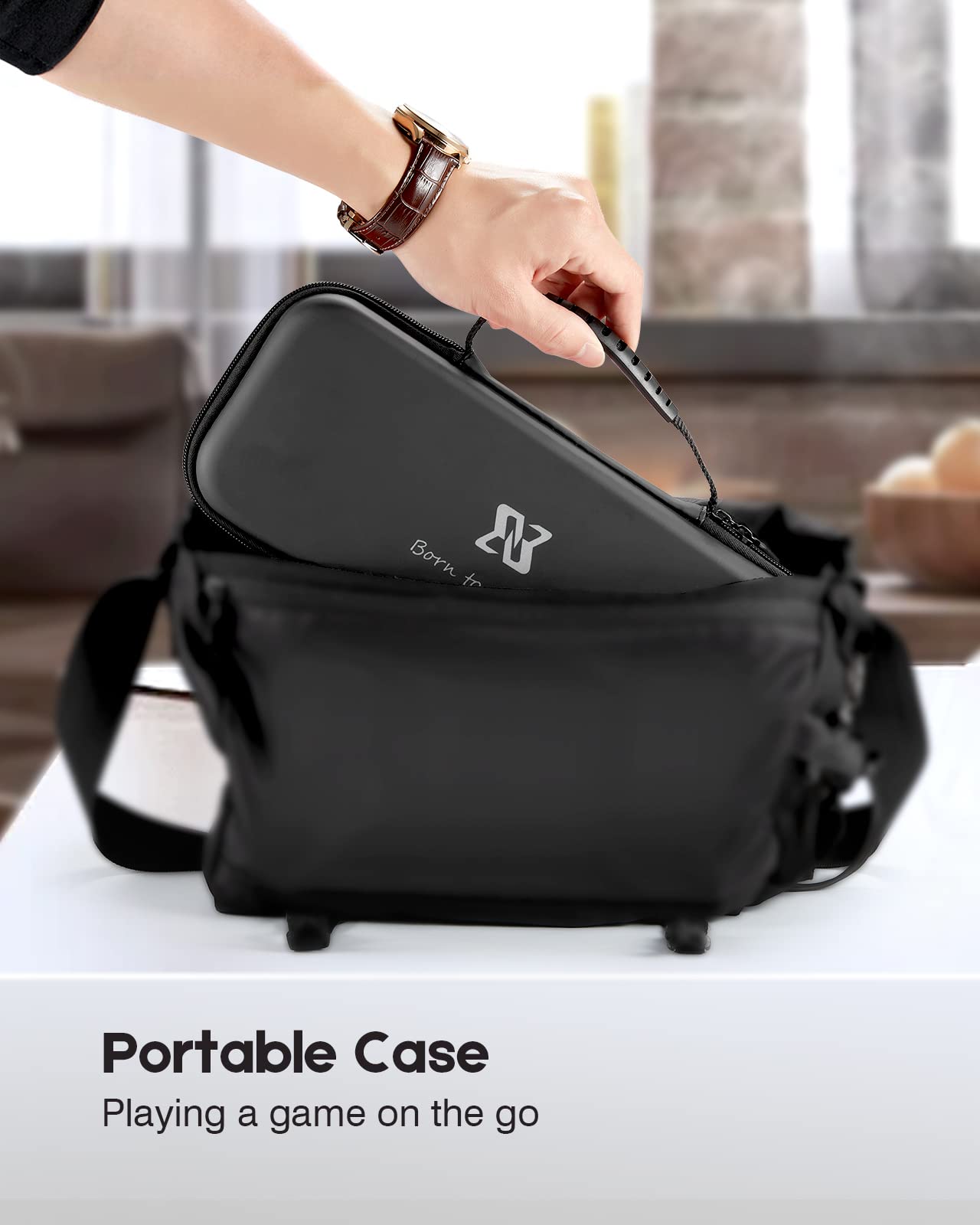 BINBOK Carry Case for Switch/Switch OLED, for Binbok Joycon, Compatible with Joy-Con Card Slots Switch Console & Accessories- Black-DOYOKY