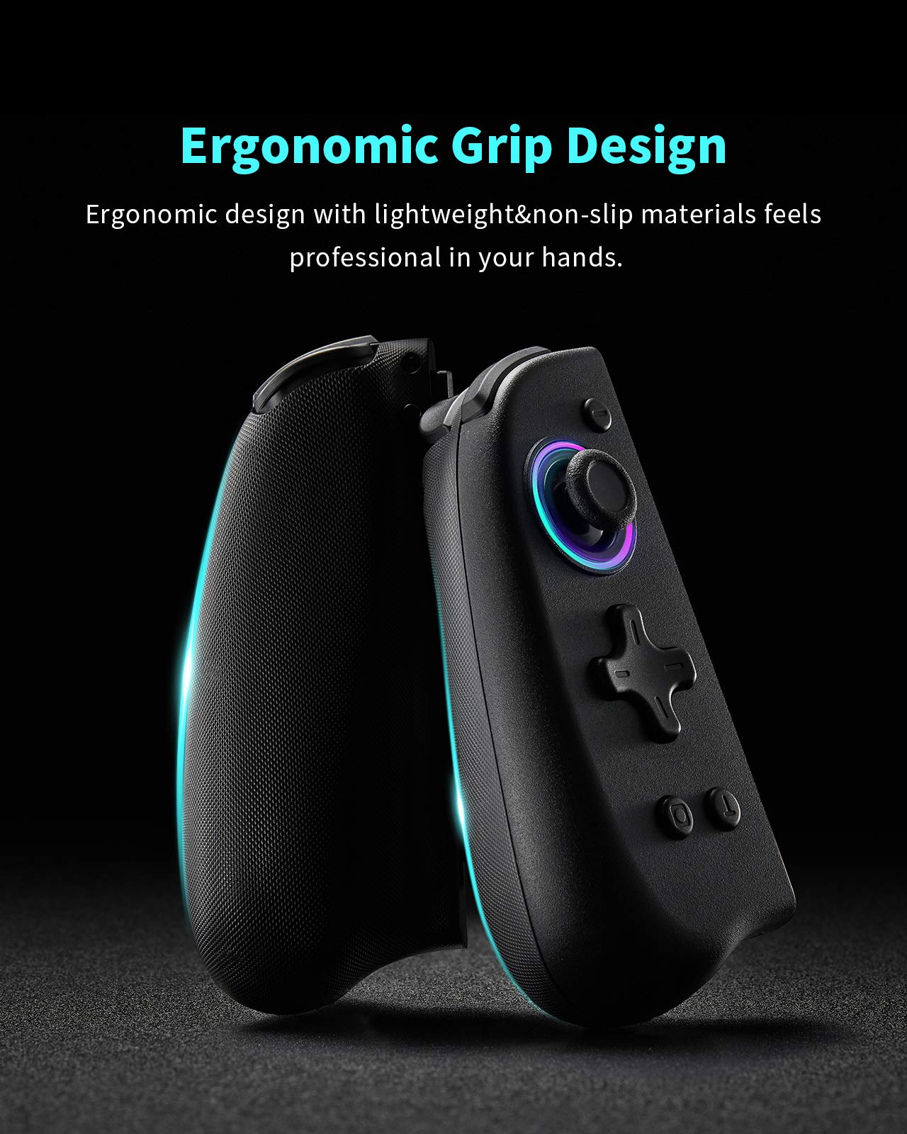 DOYOKY Wireless RGB Joycon Slim Controller for Switch/Switch OLED-Black-DOYOKY