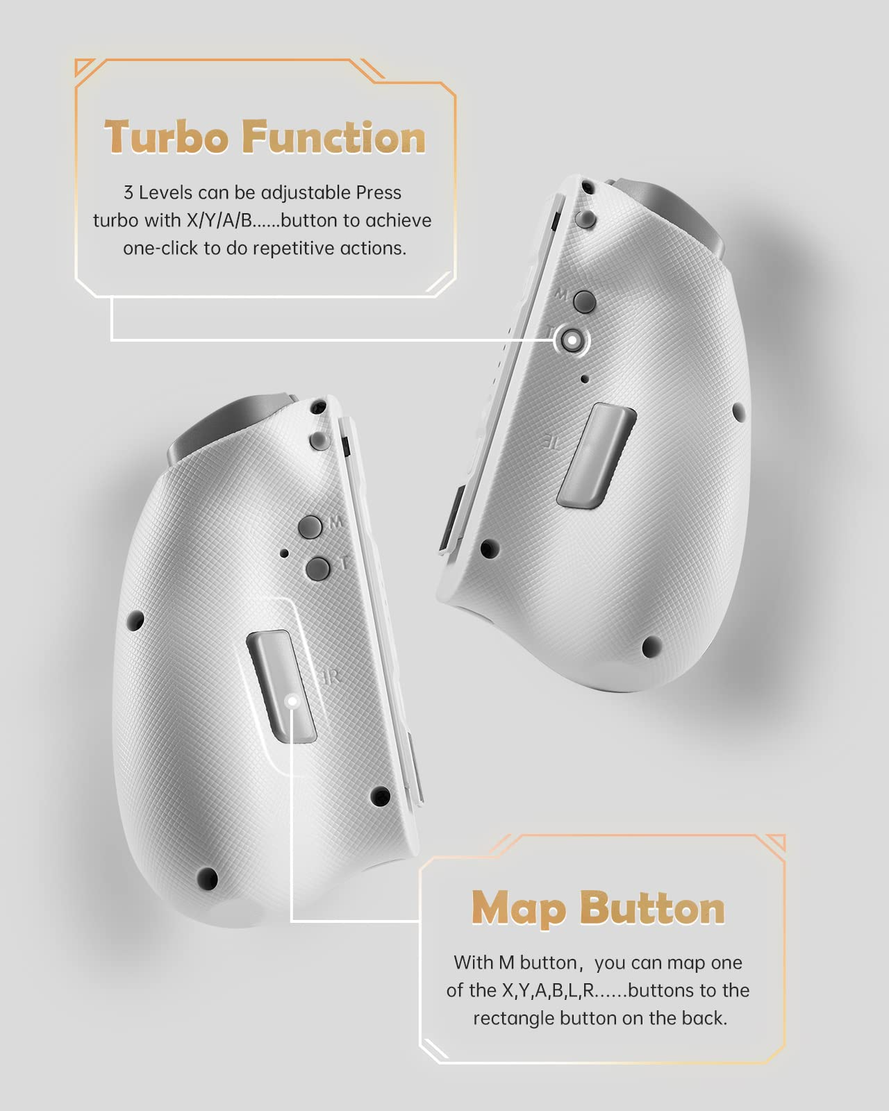 DOYOKY Wireless RGB Joycon Controller for Switch/Switch OLED-White&Gray-DOYOKY