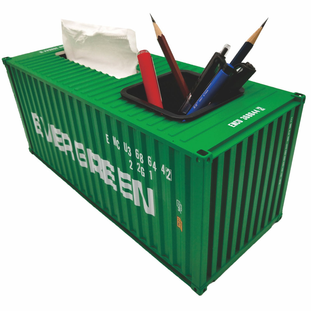 Shipping Container Pencil Holder Tissue Box