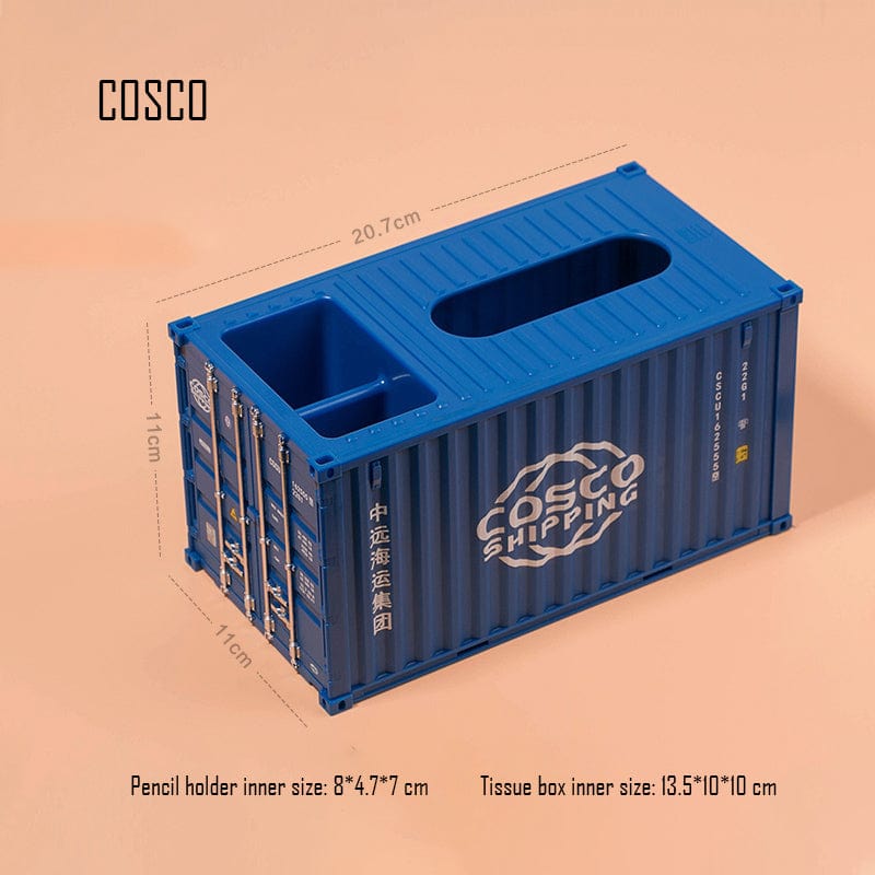 Banboring Intermodal Container Pencil Holder Tissue Box