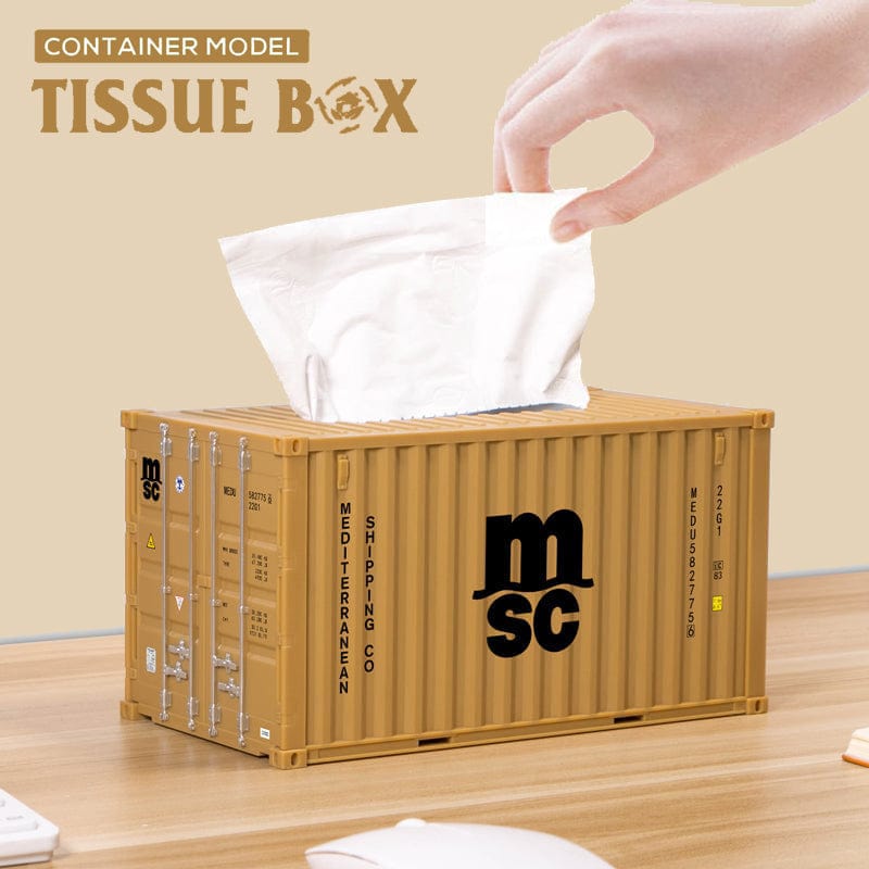 Banboring Truck Container Tissue Box-Khaki