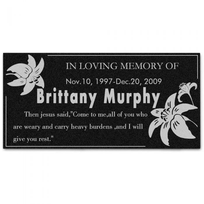 In Loving Memory of Custom Name Memorial Personalized Grave Stone Marker | Granite Plaque - Lily