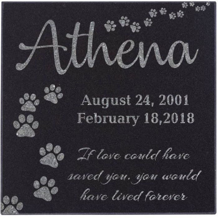 Personalized Pet Memorial Stones with Paw Grave Markers