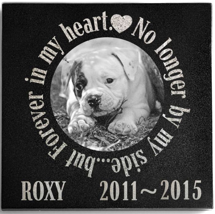 Personalized Memorial Pet Stone Granite - Engraved Headstone with YOUR Pets Photo #11