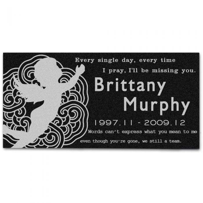 In Loving Memory of Custom Name Memorial Personalized Grave Stone Marker | Granite Plaque - Angel