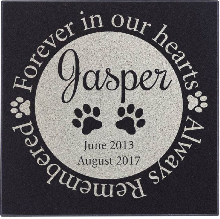 Personalized Engraved Pet Memorial Stone Paw Circle Forever in Our Hearts