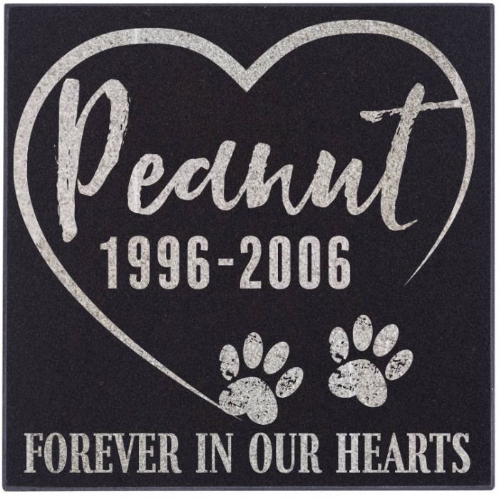 Personalized Memorial Pet Stone Granite - Forever in Our Hearts Engraved Headstone